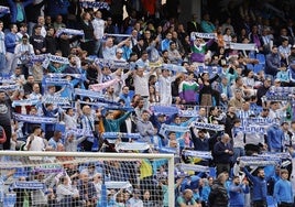 Aficionados del Málaga en La Rosaleda.