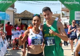 Los ganadores, Sara García y Javier García, este domingo en Amusco.