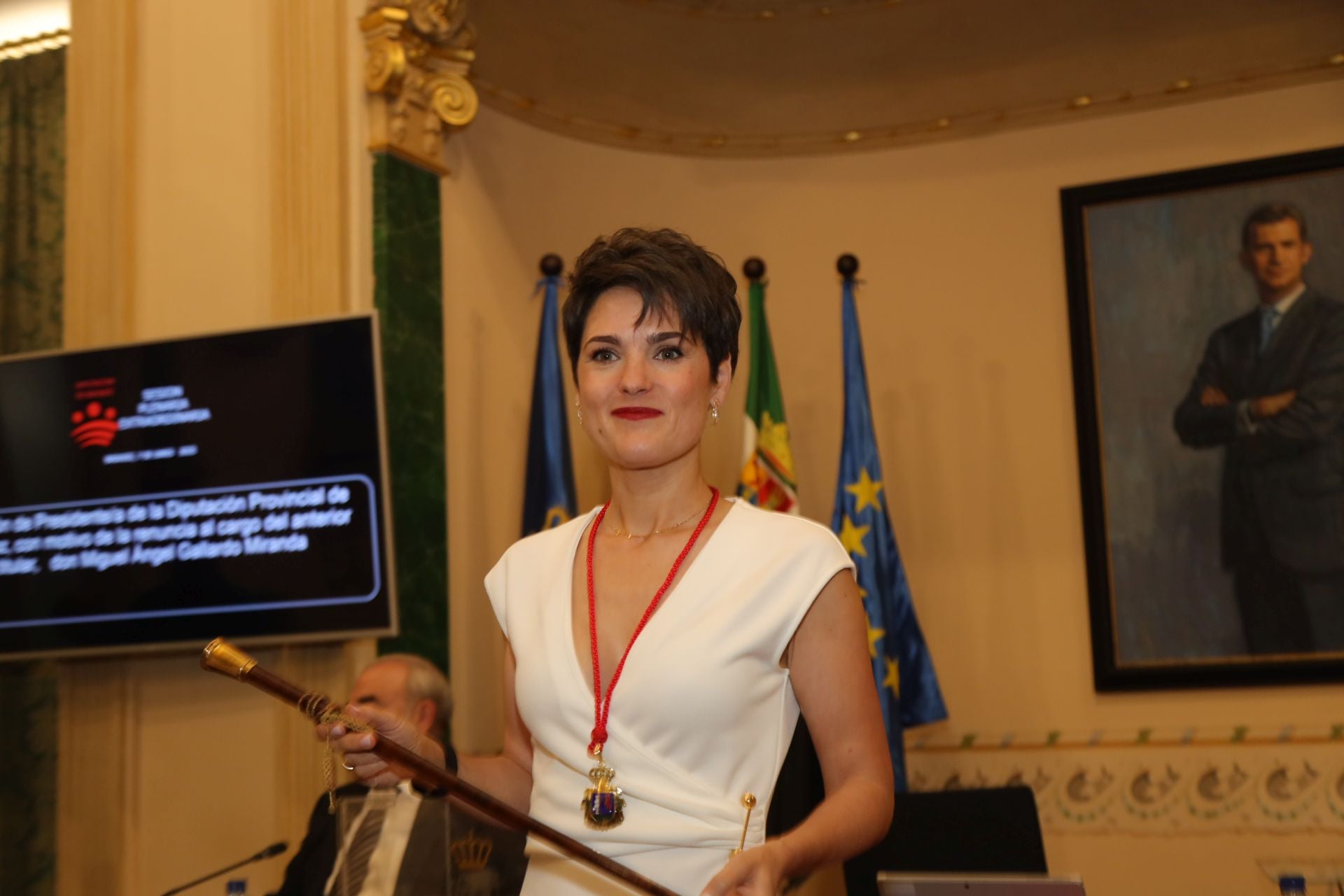 Toma de posesión de Raquel del Puerto como presidenta de la Diputación de Badajoz, en imágenes