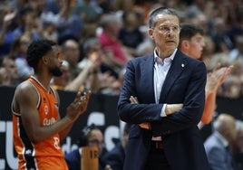 Pedro Martínez, en un partido del Valencia Basket.
