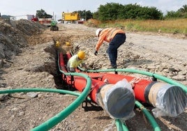 Varios trabajadores de Red Eléctrica.